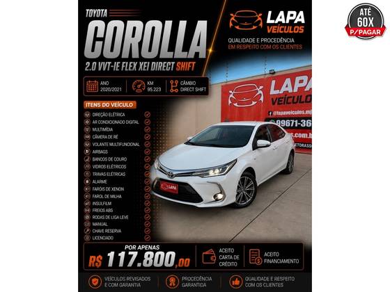 TOYOTA COROLLA 2.0 VVT-IE FLEX XEI DIRECT SHIFT TOYOTA COROLLA 2.0 VVT-IE FLEX XEI DIRECT SHIFT